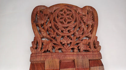 Premium Handcarved  Foldable Wooden Holy Scriptures Book Stand,Cover Case Wooden Holy Book Holder,Wooden Religious Item