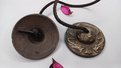 Vintage Rare Authentic Large Dragon Carved Tibetan Tingsha Bells,Handmade Tibetan Buddhist Ritual Cymbal,Yoga Meditation Sound Healing Tool