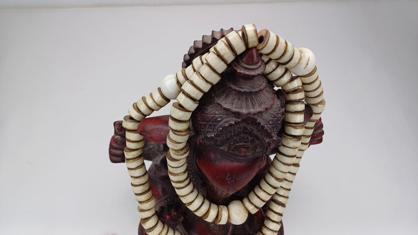 108 12mm Antique Gandhara Hand-carved Original Yak Bone Tibetan Buddhist Prayer Beads,Vintage Rosary Mala,Disk Shaped Yak Kapala Bone Mala