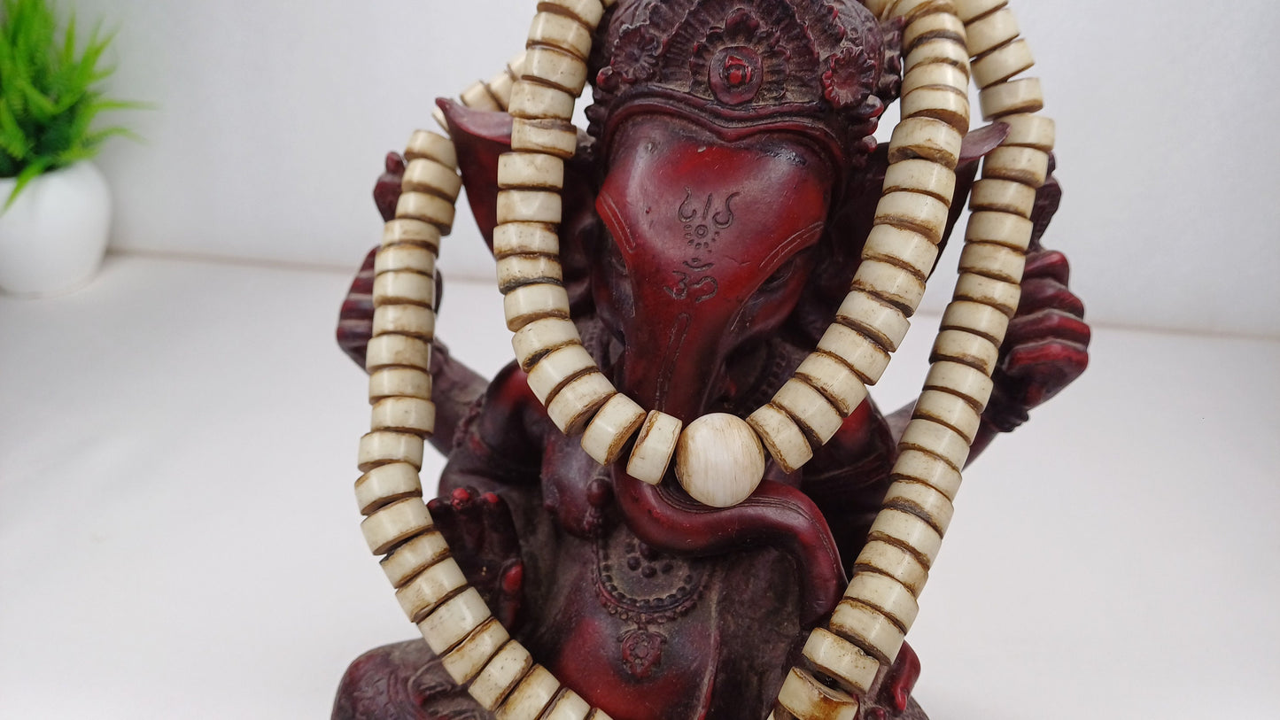 108 12mm Antique Gandhara Hand-carved Original Yak Bone Tibetan Buddhist Prayer Beads,Vintage Rosary Mala,Disk Shaped Yak Kapala Bone Mala