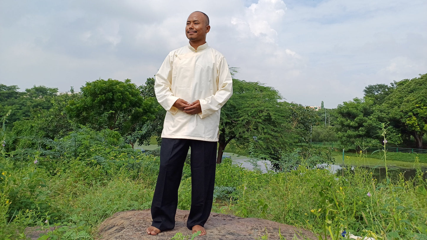Tibetan Traditional Meditation Suit, Buddhist Yoga Clothes,Buddhist Meditation Robe,Meditation Pant and Shirt for Men,Tibetan Clothing