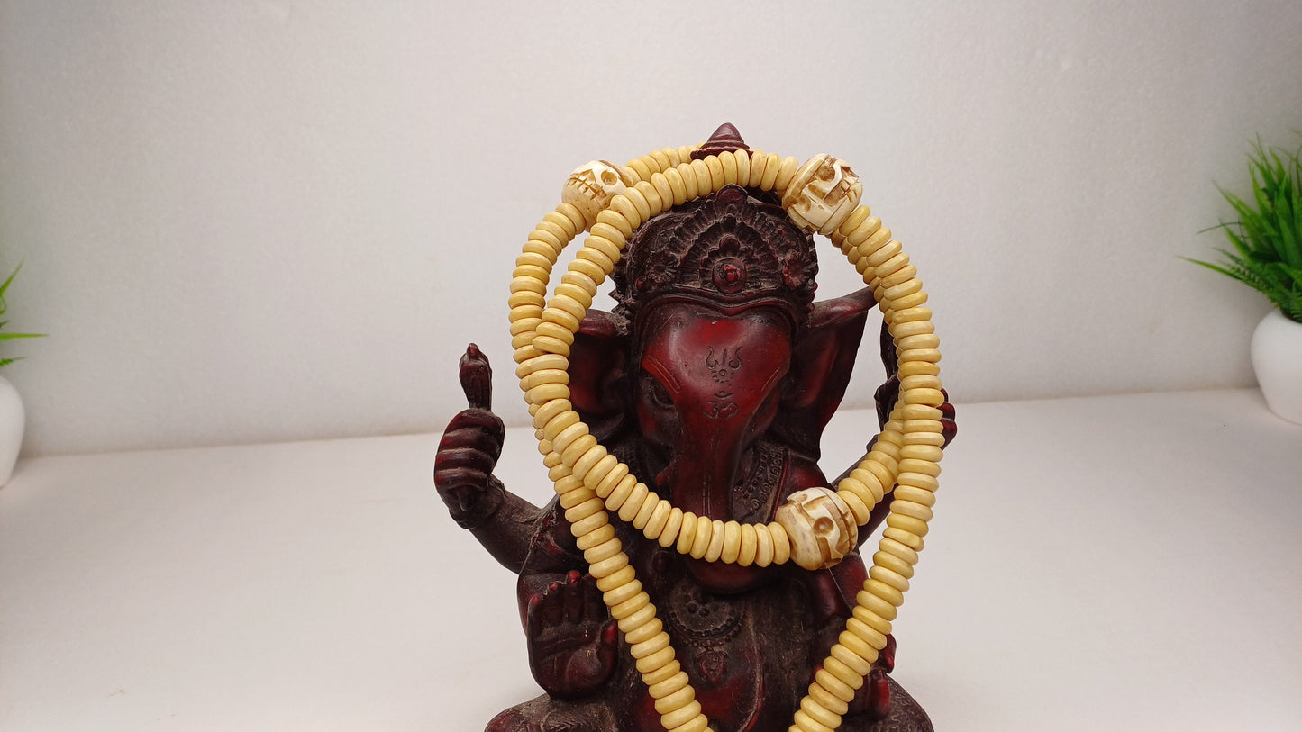 28 Handcarved Skull Bone  Beads,Bone Meditation Mala, Antique bone necklace,Ethnic Bone Jewellery,Tibetan Buddhist Prayer Skull Bone Mala