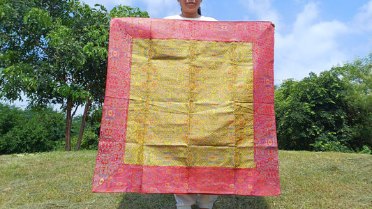 Handmade Multi-Color Tibetan Buddhist Ashtamangala Vajra Dorje Silk Brocade Altar/Shrine Table Cloth,Double Dorje Zen Buddhist Home Decore