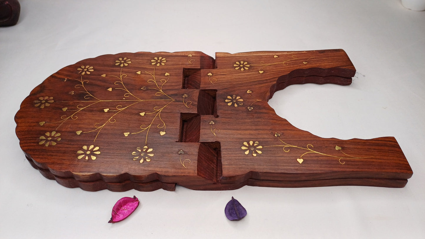 Premium Handcarved  Foldable Wooden Holy Scriptures Book Stand,Cover Case Wooden Holy Book Holder,Wooden Religious Item