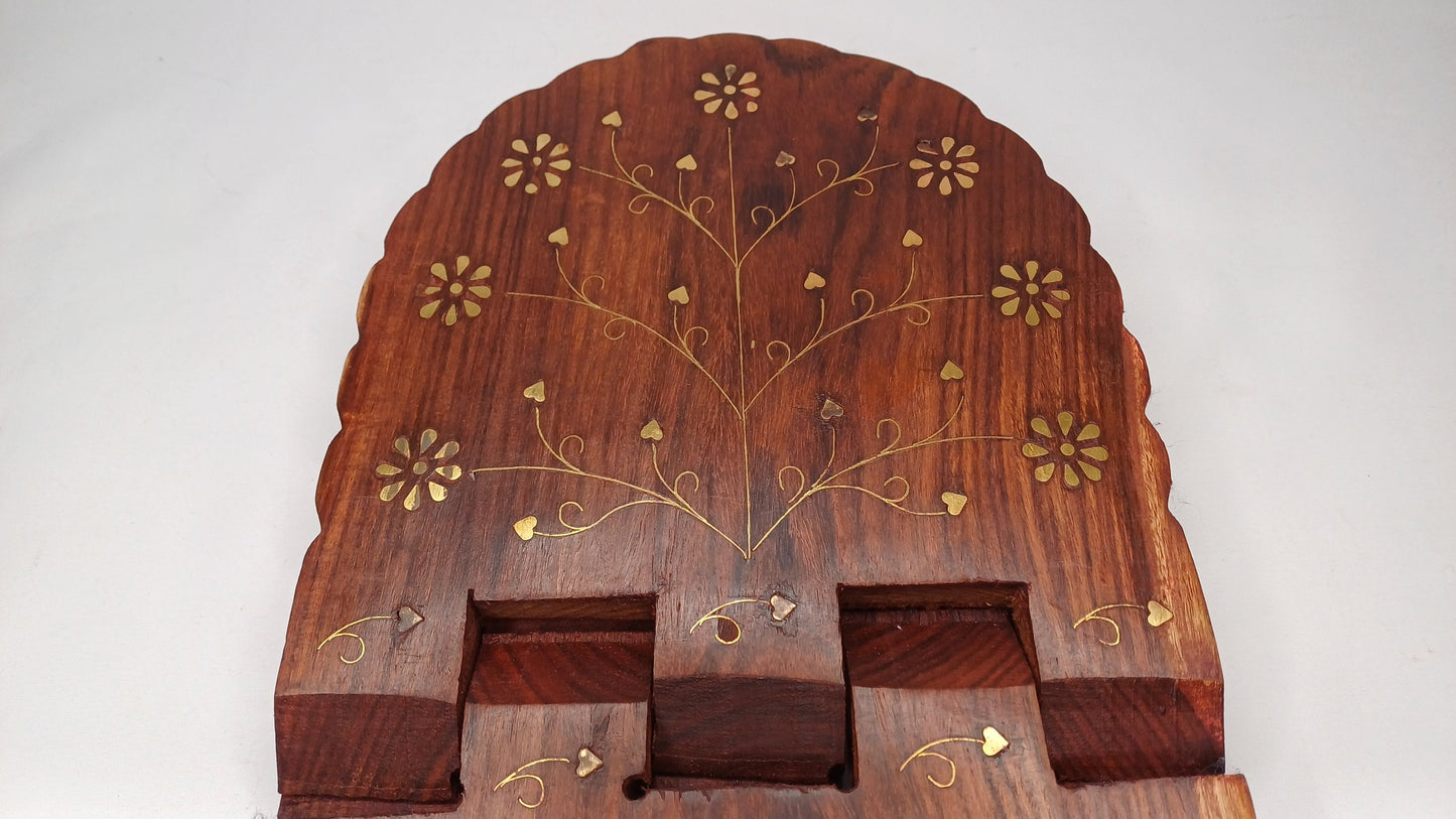 Premium Handcarved  Foldable Wooden Holy Scriptures Book Stand,Cover Case Wooden Holy Book Holder,Wooden Religious Item