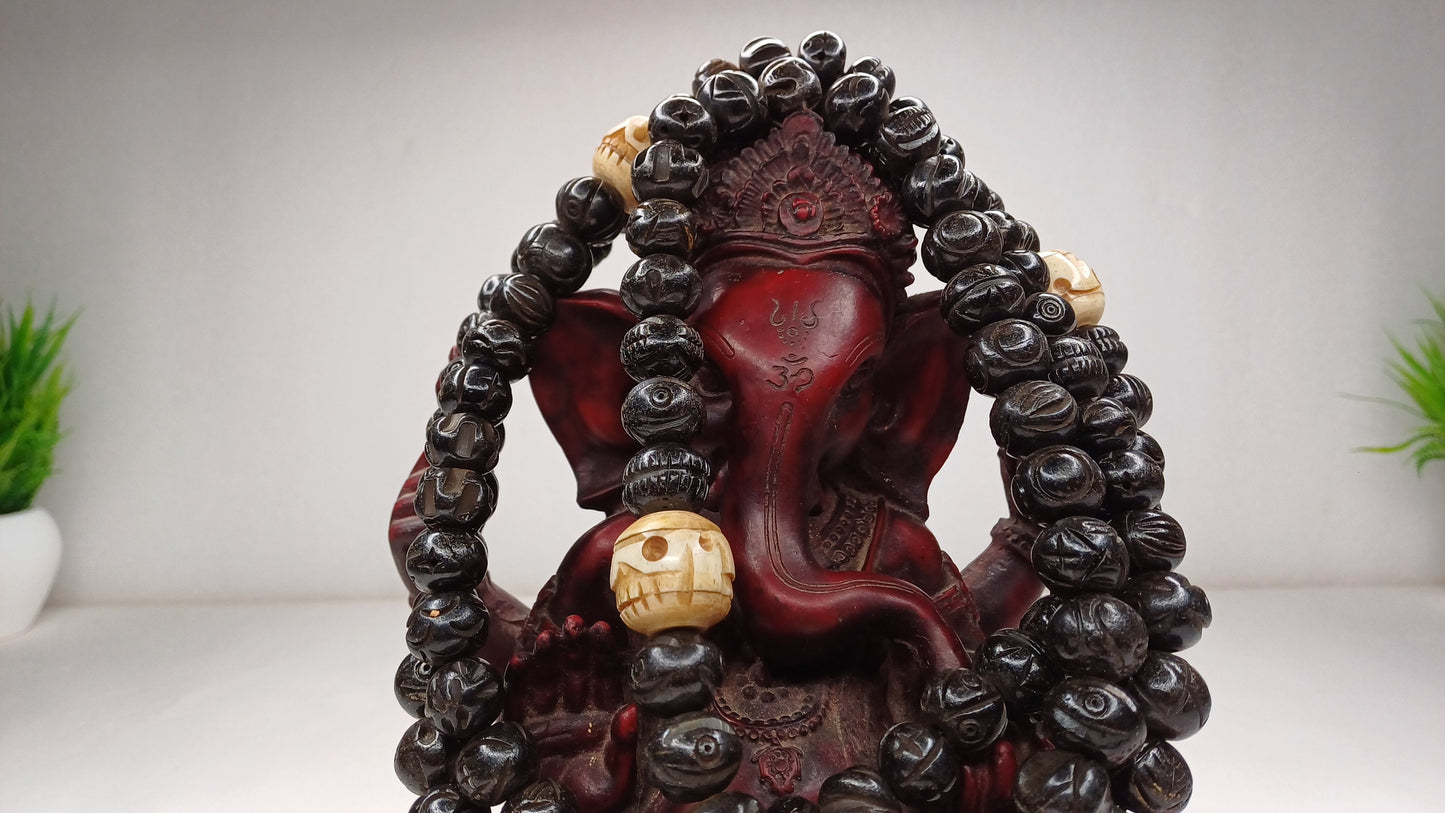 108 Handcarved Skull Bone  Beads,Bone Meditation Mala, Antique bone necklace,Ethnic Bone Jewellery,Tibetan Buddhist Prayer Skull Bone Mala,