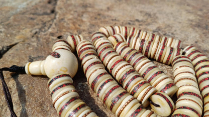108 12mm Antique Gandhara Hand-carved Original Yak Bone Tibetan Buddhist Prayer Beads,Vintage Rosary Mala,Disk Shaped Yak Kapala Bone Mala
