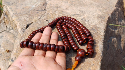 108 Bevel Cut Shape Aged Naturally Dark One Eye Bodhi Seeds Mala,Tibetan Buddhist Bodhi Beads,11 mm Phoenix Eye Nepali Bodhi Prayer Rosary