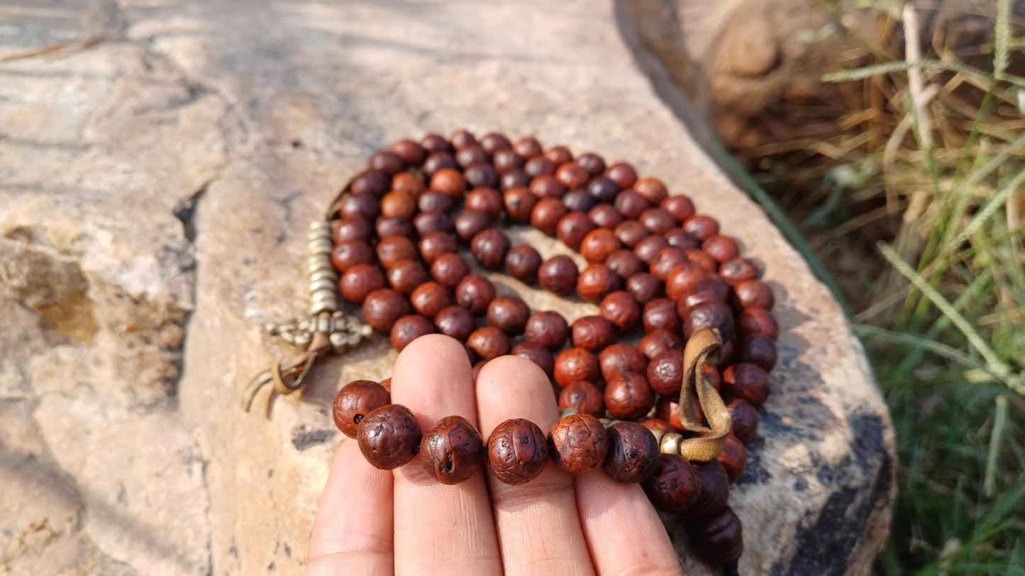 108 10mm Vintage Rare Darked Phoenix One Eye Bodhi Seeds Mala,Tibetan Buddhist Bodhi Beads,Natural Prayer Mala,Nepali Bodhi Seed Japa Mala