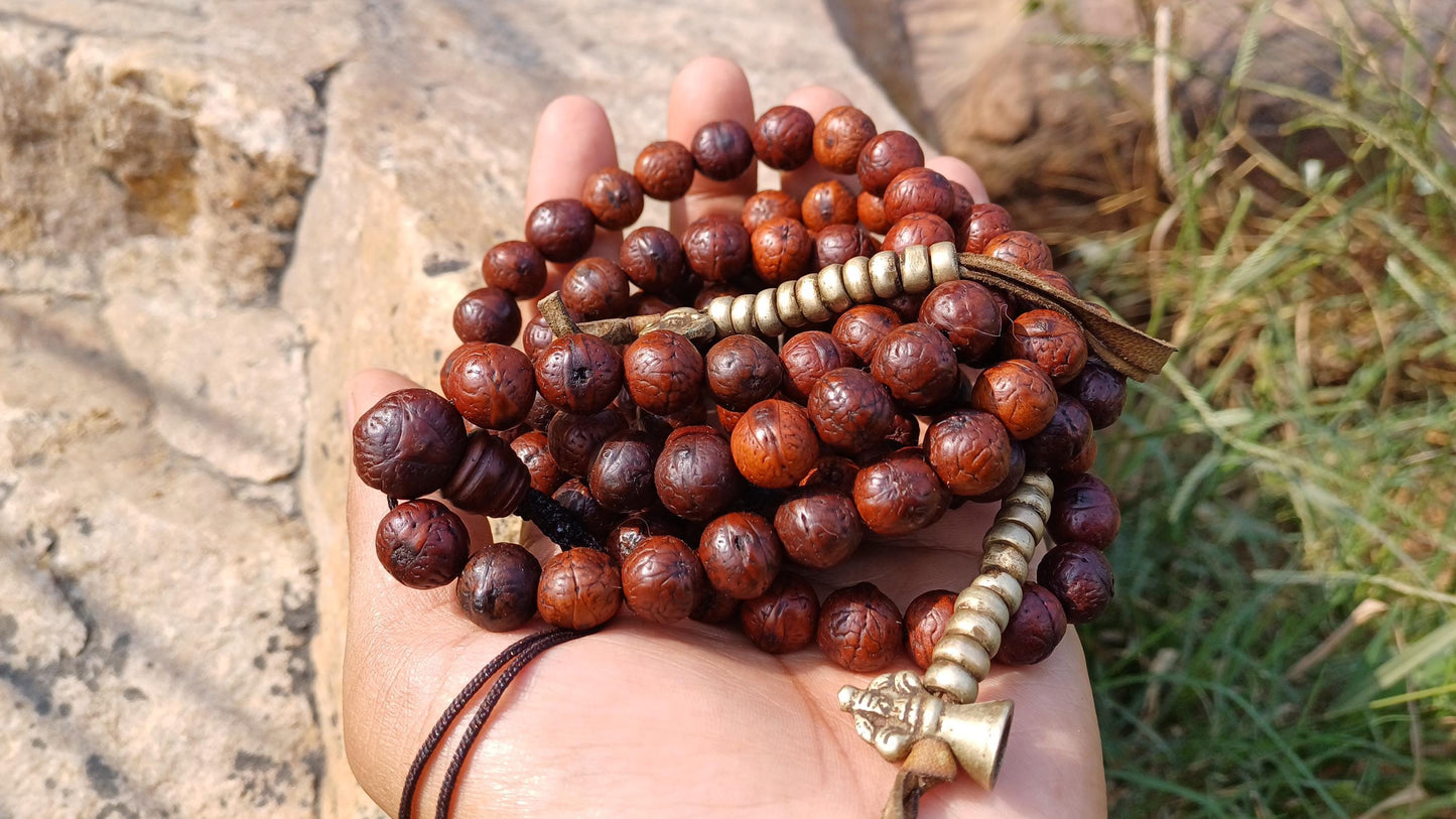 108 10mm Vintage Rare Darked Phoenix One Eye Bodhi Seeds Mala,Tibetan Buddhist Bodhi Beads,Natural Prayer Mala,Nepali Bodhi Seed Japa Mala
