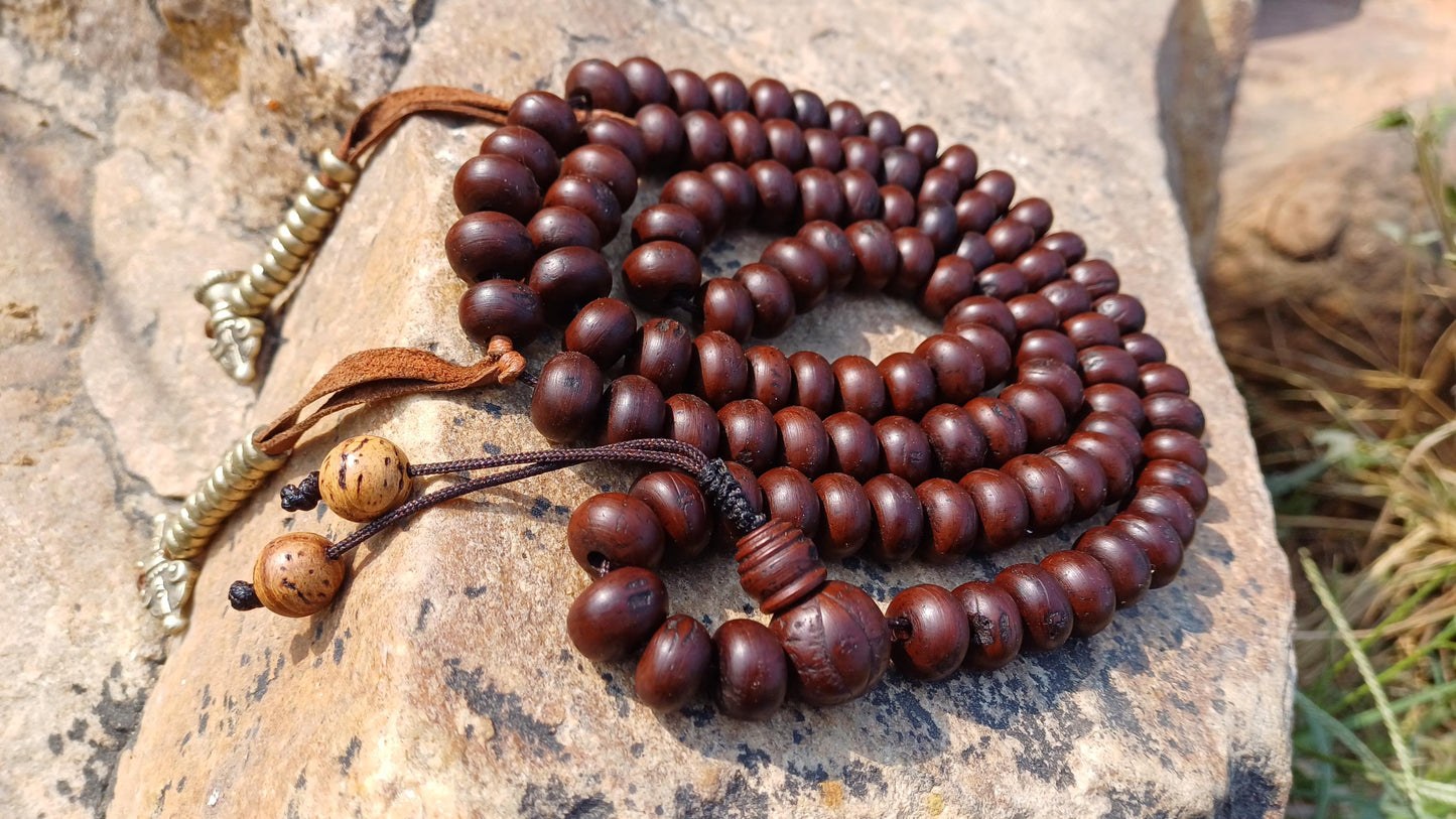 108 Antique Darked Phoenix One Eye Bodhi Seeds Mala,Buddhist beads,Tibetan Bodhi Beads,12mm Antique Prayer Mala,Nepali Bodhi Seed,Japa Mala