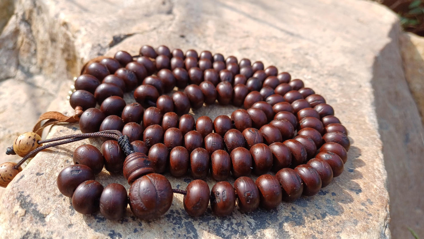 108 Antique Darked Phoenix One Eye Bodhi Seeds Mala,Buddhist beads,Tibetan Bodhi Beads,12mm Antique Prayer Mala,Nepali Bodhi Seed,Japa Mala