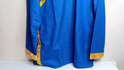 Traditional Tibetan Brocade Design Cotton Buddhist Yogi Shirt,Tibetan Meditation Shirt,Ethnic Tibetan  Long Sleeve Buddhist Prayer Cloth