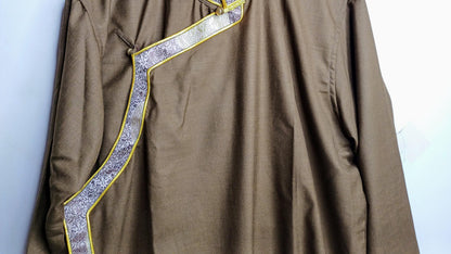 Traditional Tibetan Brocade Silk Buddhist Yogi Shirt,Tibetan Meditation Shirt, Ethnic Tibetan  Long Sleeves Cloth,Buddhist Prayer Shirt