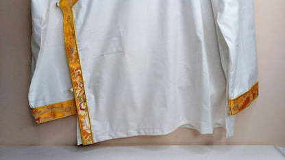 Traditional Tibetan Brocade Silk Buddhist Yogi Shirt,Tibetan Meditation Shirt,Ethnic Tibetan  Long Sleeves Cloth,Buddhist Prayer Shirt
