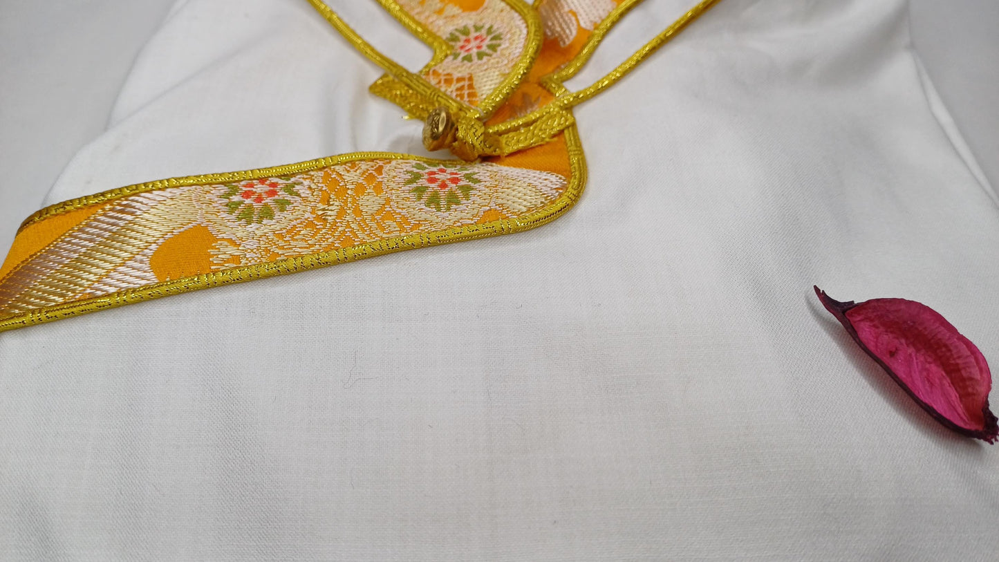 Traditional Tibetan Brocade Silk Buddhist Yogi Shirt,Tibetan Meditation Shirt,Ethnic Tibetan  Long Sleeves Cloth,Buddhist Prayer Shirt