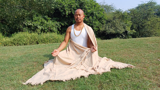 Large Thick Handwoven Beige Pure Pashmina Wool Meditation Shawl,Cashmere Pashima Prayer Blanket,Himalayan Cashmere Scarf, Pashmina Wool Wrap