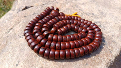 108 Bevel Cut Shape Aged Naturally Dark One Eye Bodhi Seeds Mala,Tibetan Buddhist Bodhi Beads,11 mm Phoenix Eye Nepali Bodhi Prayer Rosary