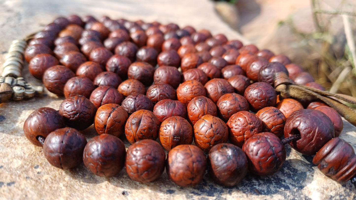 108 10mm Vintage Rare Darked Phoenix One Eye Bodhi Seeds Mala,Tibetan Buddhist Bodhi Beads,Natural Prayer Mala,Nepali Bodhi Seed Japa Mala