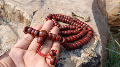 108 Bevel Cut Shape Aged Naturally Dark One Eye Bodhi Seeds Mala,Tibetan Buddhist Bodhi Beads,11 mm Phoenix Eye Nepali Bodhi Prayer Rosary