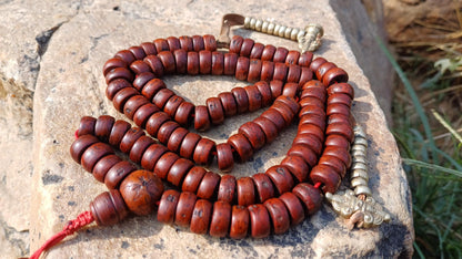 108 Bevel Cut Shape Aged Naturally Dark One Eye Bodhi Seeds Mala,Tibetan Buddhist Bodhi Beads,11 mm Phoenix Eye Nepali Bodhi Prayer Rosary