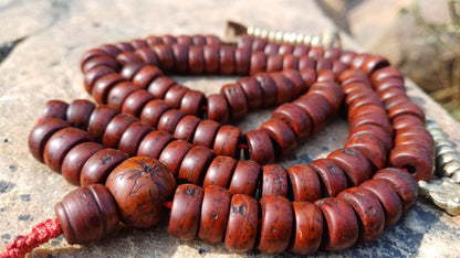 108 Bevel Cut Shape Aged Naturally Dark One Eye Bodhi Seeds Mala,Tibetan Buddhist Bodhi Beads,11 mm Phoenix Eye Nepali Bodhi Prayer Rosary
