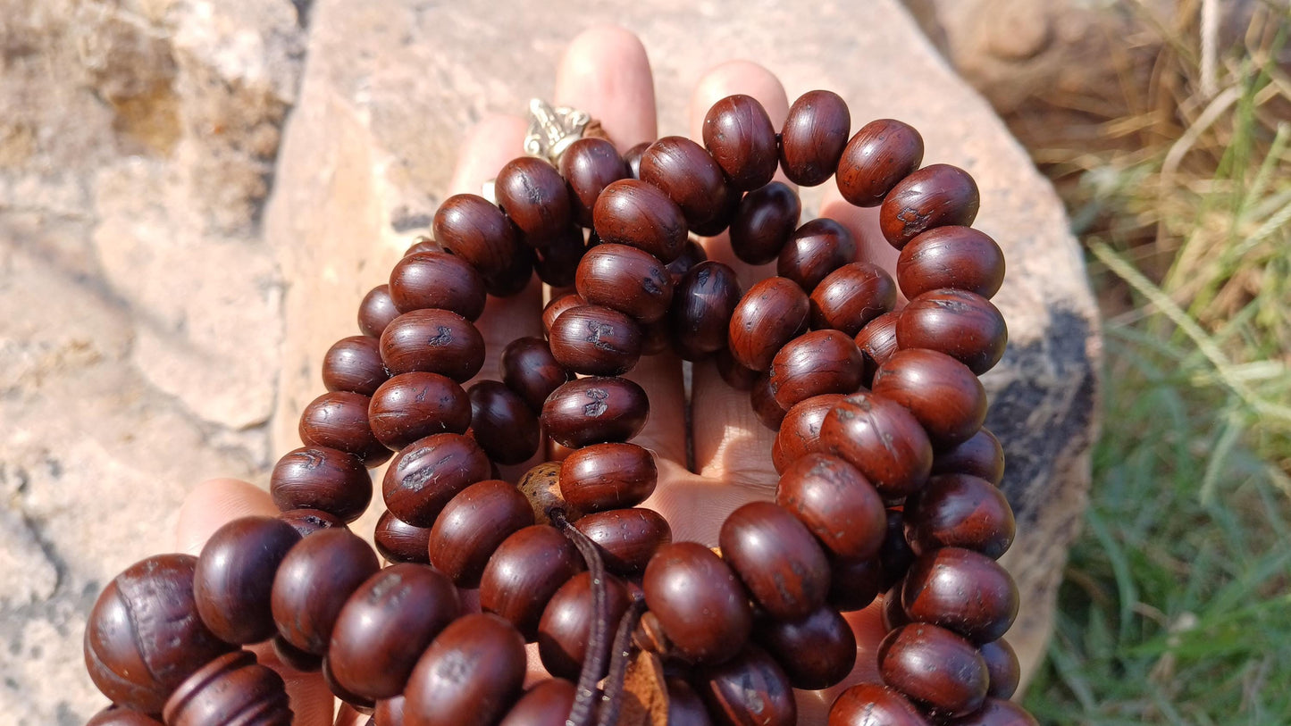 108 Antique Darked Phoenix One Eye Bodhi Seeds Mala,Buddhist beads,Tibetan Bodhi Beads,12mm Antique Prayer Mala,Nepali Bodhi Seed,Japa Mala