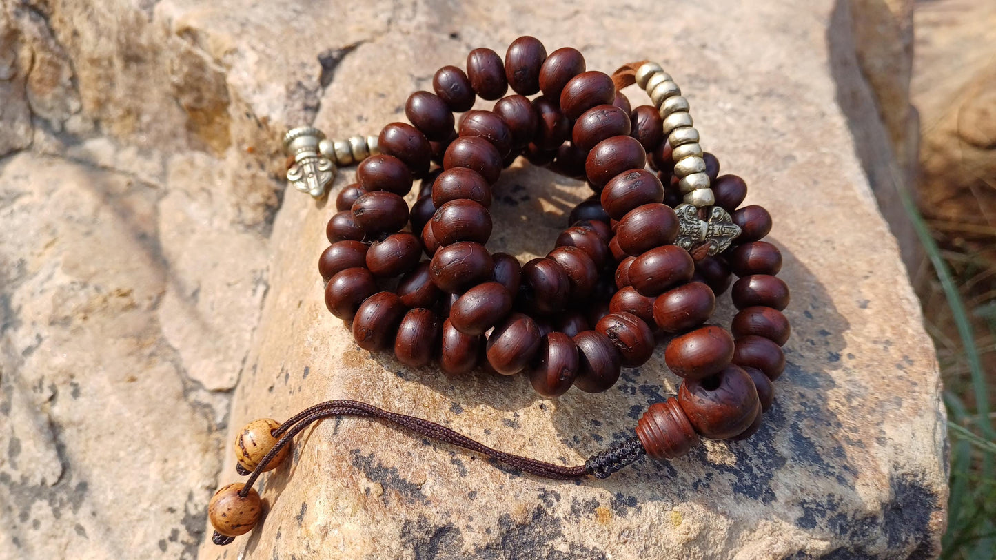 108 Antique Darked Phoenix One Eye Bodhi Seeds Mala,Buddhist beads,Tibetan Bodhi Beads,12mm Antique Prayer Mala,Nepali Bodhi Seed,Japa Mala