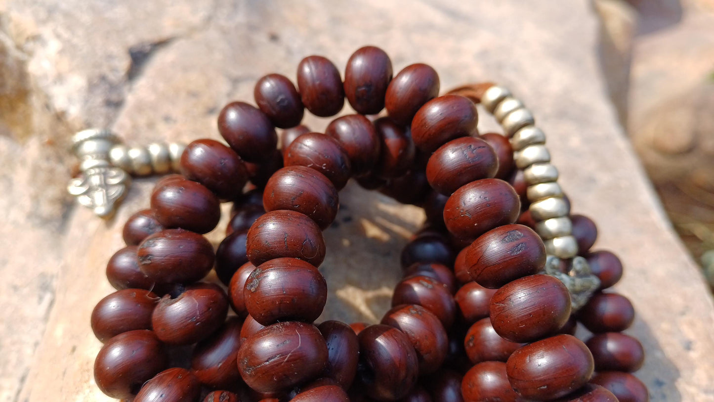 108 Antique Darked Phoenix One Eye Bodhi Seeds Mala,Buddhist beads,Tibetan Bodhi Beads,12mm Antique Prayer Mala,Nepali Bodhi Seed,Japa Mala