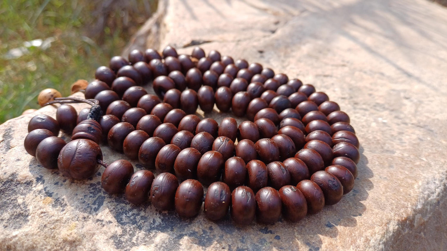 108 Antique Darked Phoenix One Eye Bodhi Seeds Mala,Buddhist beads,Tibetan Bodhi Beads,12mm Antique Prayer Mala,Nepali Bodhi Seed,Japa Mala