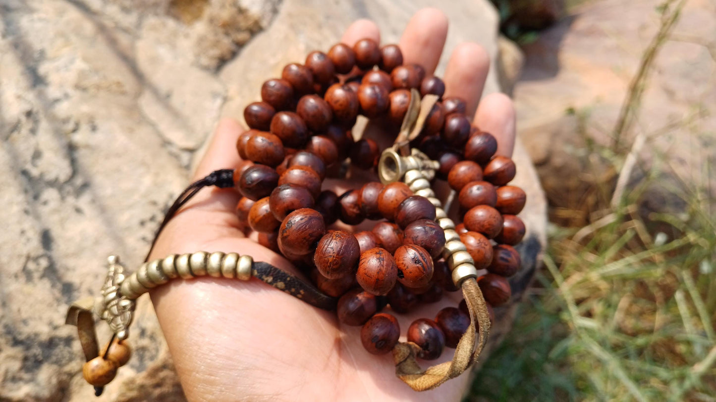 108 10mm Vintage Darked Phoenix One Eye Bodhi Seeds Mala,Buddhist Tibetan Bodhi Beads,Natural Seed Prayer Mala,Nepali Bodhi Seed Japa Mala