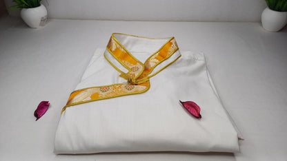 Traditional Tibetan Brocade Silk Buddhist Yogi Shirt,Tibetan Meditation Shirt,Ethnic Tibetan  Long Sleeves Cloth,Buddhist Prayer Shirt