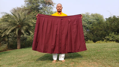 Custom-Made Layman Unisex Cotton Tibetan Buddhist Monk Meditation Robe,Monastery Style Spiritual Dress,Zen Prayer Shirt and Skirt/Wrap Cloth