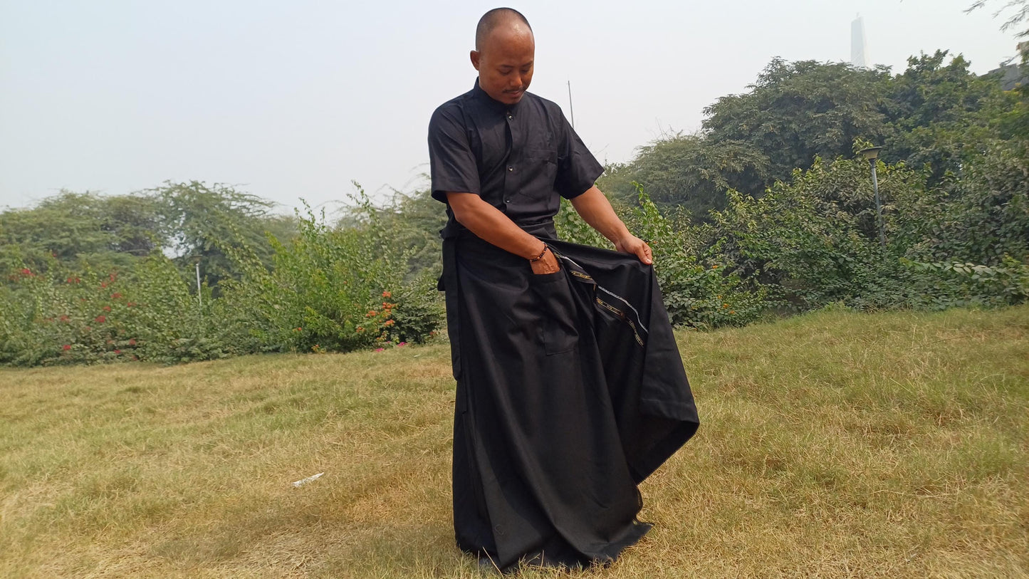 Custom-Made Layman Tibetan Buddhist Meditation Robe Set,Zen Prayer Suit,Monastery Style Clothing Spiritual Clothingg