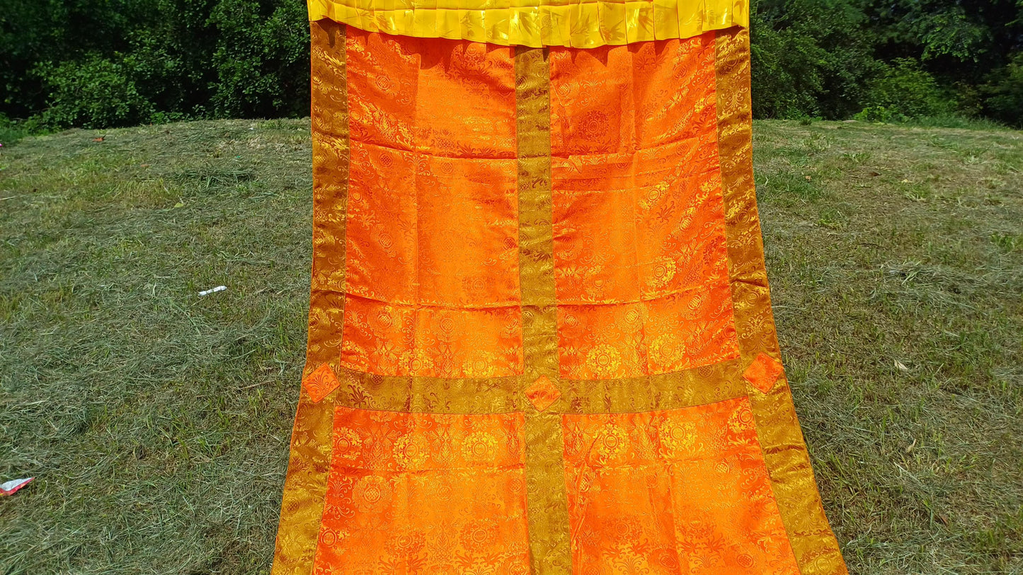 Traditional Tibetan Brocade Silk Border Buddhist Door Curtain,Tibetan Door Curtain,Buddhist Altar Room Door Hanging,Himalayan Home Decore