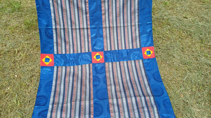 Handwoven Bhutanese Fabric With Tibetan Brocade Border Buddhist Door Curtain, Tibetan Door Curtain,Tibetan Buddhist Altar Room Door