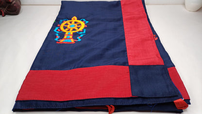 Traditional Handmade Tibetan 8 Auspicious Symbol Embroidered Tibetan Door Curtain,Buddhist 8 Lucky Signs Symbol Altar Room Door Hanging