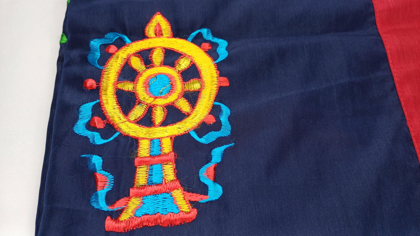 Traditional Handmade Tibetan 8 Auspicious Symbol Embroidered Tibetan Door Curtain,Buddhist 8 Lucky Signs Symbol Altar Room Door Hanging