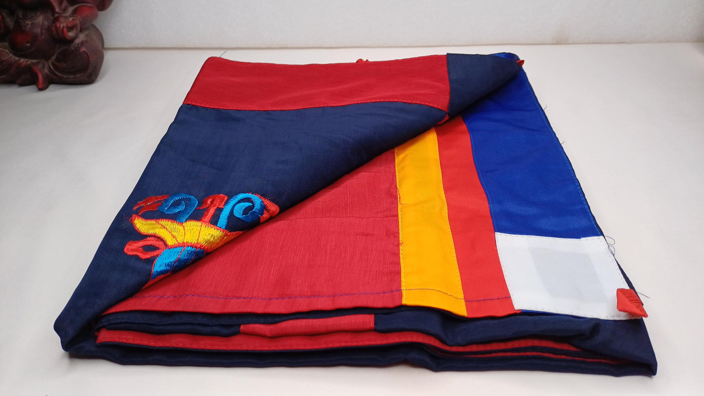 Traditional Handmade Tibetan 8 Auspicious Symbol Embroidered Tibetan Door Curtain,Buddhist 8 Lucky Signs Symbol Altar Room Door Hanging