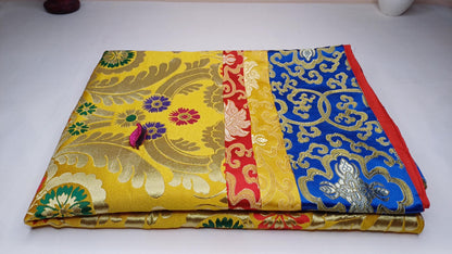 Handmade Multi-Color Tibetan Buddhist Ashtamangala Budha Silk Brocade Tibetan Altar/Shrine Table Cloth,Zen Buddhist Tibetan Table Runner