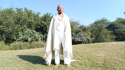 Extra-Large Handspun Handwoven Pure Himalayan Yak Wool Blanket,Oversize Yak Meditation Shawl,Ethnic Indian Yak Prayer Blanket,Tibetan Yak