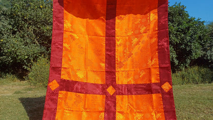 Traditional Tibetan Brocade Silk Border Buddhist Door Curtain,Tibetan Door Curtain,Buddhist Altar Room Door Hanging,Himalayan Home Decore