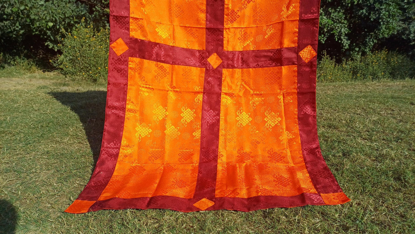 Traditional Tibetan Brocade Silk Border Buddhist Door Curtain,Tibetan Door Curtain,Buddhist Altar Room Door Hanging,Himalayan Home Decore