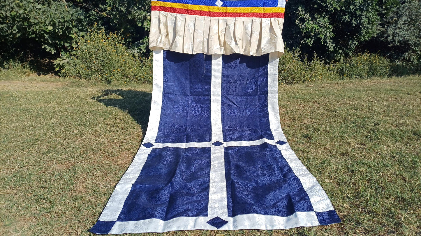 Traditional Tibetan Brocade Silk Border Buddhist Door Curtain,Tibetan Door Curtain,Buddhist Altar Room Door Hanging,Himalayan Home Decore