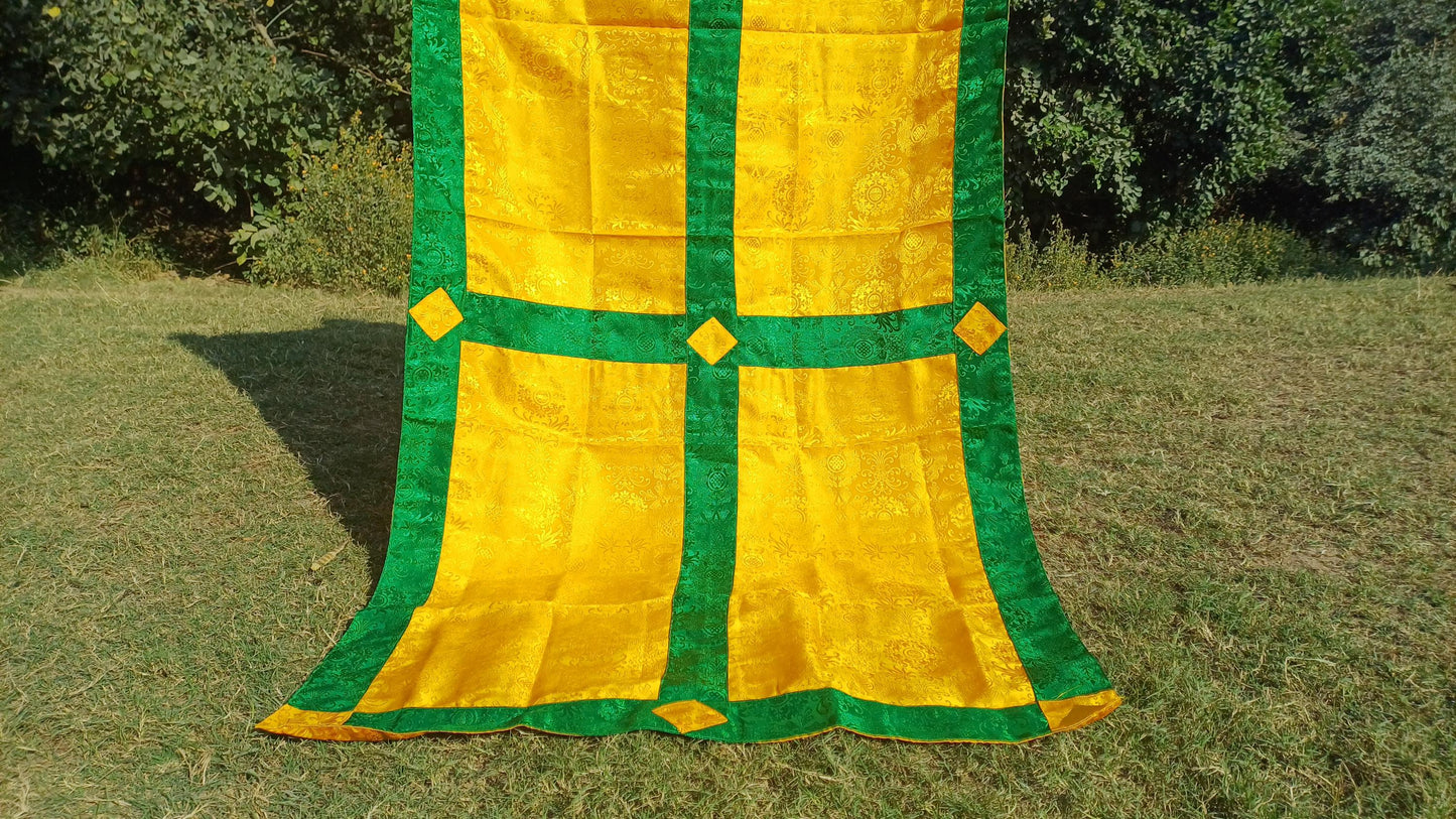 Traditional Tibetan Brocade Silk Border Buddhist Door Curtain,Tibetan Door Curtain,Buddhist Altar Room Door Hanging,Himalayan Home Decore
