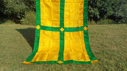 Traditional Tibetan Brocade Silk Border Buddhist Door Curtain,Tibetan Door Curtain,Buddhist Altar Room Door Hanging,Himalayan Home Decore