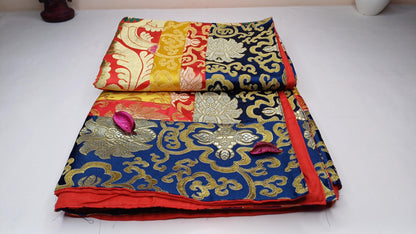 Handmade Multi-Color Tibetan Buddhist Ashtamangala Budha Silk Brocade Tibetan Altar/Shrine Table Cloth,Zen Buddhist Tibetan Table Runner