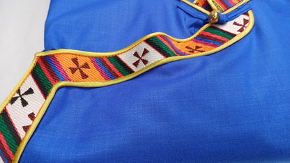 Traditional Tibetan Brocade Design Cotton Buddhist Yogi Shirt,Tibetan Meditation Shirt,Ethnic Tibetan  Long Sleeve Buddhist Prayer Cloth