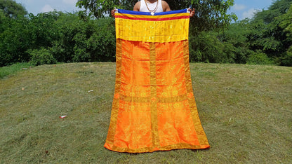 Traditional Tibetan Brocade Silk Border Buddhist Door Curtain,Tibetan Door Curtain,Buddhist Altar Room Door Hanging,Himalayan Home Decore