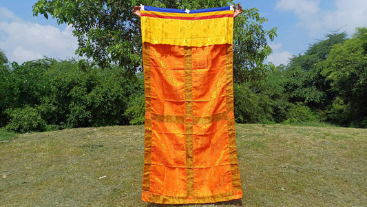 Traditional Tibetan Brocade Silk Border Buddhist Door Curtain,Tibetan Door Curtain,Buddhist Altar Room Door Hanging,Himalayan Home Decore